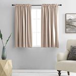 DONREN Home Fashion Thermal Insulated Room Darkening Curtains - Rod Pocket Short Curtain Panels for Bathroom (1 Pair,42 inches Wide by 54 inches Long,Rose Tan)