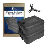 2 Tamper-Resistant Rodent Bait Stations - Twin Pack of Heavy Duty Rat Boxes, Pet Safe and Effective Rat Trap for Indoor and Outdoor Use, Ideal for Gardens and Homes