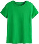 Zmart Australia 100% Cotton Kids T Shirt Childrens Boys Girls Basic Plain Short Sleeve Tee Tops, Green, 12