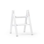 Corvids 2-Steps Premium Folding Step Stool with Wide Anti-Slip Pedal, Portable Lightweight Aluminum Step Ladder for Home and Office Use (White)