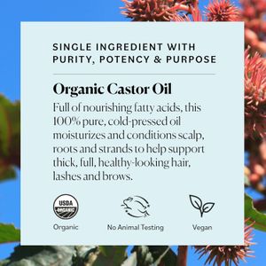 Sky Organics Organic Castor Oil Lash Serum – Hexane-Free, 100% Pure, 30ml