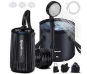 Spopal Portable Camping Shower - [Upgraded] 10000mAh Rechargeable Shower Pump with 20L Collapsible Bucket, IPX8 Waterproof Outdoor Portable Shower for Camping for Hiking, Travel, Car, Pet