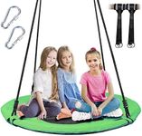 WONDERVIEW Tree Swing, Outdoor Swing with Hanging Strap Kit, 40 Inch Diameter 600lb Weight Capacity, Great for Playground Swing, Backyard and Playroom Green