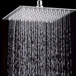 LAPO High Grade 304 Stainless Steel 12 Inch Square Shower Head 360° Rotatable Rain Shower Head for Bathroom | Overhead Shower Without Arm-Chrome Finish (Pack of 1)