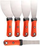 KINEDOO 5Pcs Metal Putty Knife Set Spackle Knife Tool Knives Spackling Knife No Rusting For Repairing Drywall Removing Wallpaper Mud Applying Putty Plaster Cement Adhesive