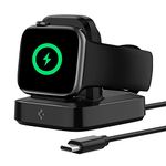 Spigen for Apple Watch Charger Stand [MFi Certified] Charger for Apple Watch Series Ultra 2 9 8 7 6 SE 5 49mm 45mm 44mm 42mm 41mm 40mm 38mm, Nightstand Mode - Built in Charger&USB C Cable/No Adapter