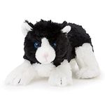 Zappi Co Plush Children's Stuffed Soft Cuddly Plush Toy-Part of Safari Animals Collection, Perfect for Kids (25cm Length) (Black+white Kitten)