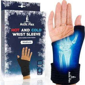 Arctic Flex Wrist Ice Pack Wrap - Extra Strength Hot & Cold Therapy - Reusable Hand & Thumb Freeze Sleeve - For Arthritis, Carpal Tunnel, Tendonitis, Surgery, Sprains & Pain Relief (Fits Left & Right)
