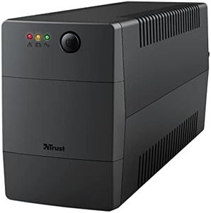 Trust Paxxon Unité d’Alimentation sans Interruption (ASI) 800 VA, 2 Prises Électriques avec Batterie, Protection Intégrée Contre Les Surcharges - Noir