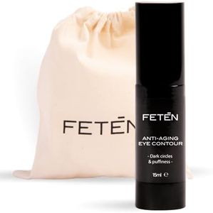 FETĒN Contorno de Ojos para Hombre - Crema Antiojeras para Ojeras Oscuras y Bolsas Efecto Inmediato, Sérum Antiarrugas con Vitamina C Anti Párpados Caídos, Tratamiento Despigmentante y Reafirmante