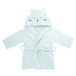 Masilo Organic Cotton Hooded Bathrobe for (6 to 12 months) baby, Unisex - Bunny Mint