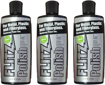 Flitz Metal Polish and Cleaner Liquid for All Metal, Also Works On Plastic, Fiberglass, Aluminum, Jewelry, Sterling Silver: Great for Headlight Restoration and Rust Remover, 7.6 oz - 3 Pack