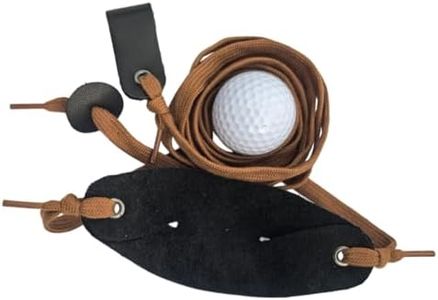 Upgraded 100% Leather Shepherd Sling Handmade Rock Throwing Sling Old Fashioned Slingshot with High Strength Flat Cotton Rope 47 Inch Adjustable for Outdoor Sports Recreation (2)