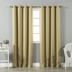 Best Home Fashion Thermal Insulated Blackout Curtains-Antique Bronze Grommet Top-Wheat-52-Inch W X 72-Inch L-(Set of 2 Panels)