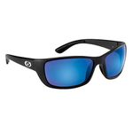 Flying Fisherman Cay Sal Polarized Sunglasses with Matte Black Frames, Smoke-Blue Mirror Lenses