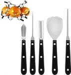 YUET Halloween Pumpkin Carving Kit, Pumpkin Carving Tools Set, 5 Pcs Halloween Pumpkin Carving Tools for Halloween Decorations (Black)