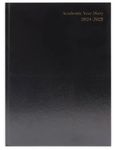 Top Sale 2024-25 A5 Page Per Day Academic/Mid-year Diary - Black