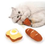 ROLUFY Cat Toys, 2 Pack Catnip Bell Sound Toys Soft and Durable, Interactive Cat Kick Chew Bite Toys for Indoor Cats, 2 Size for All Breeds