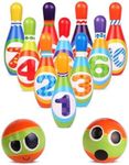 LivinVeluris Kids Bowling Set for Toddlers Ages 2-5 – Soft Foam Pins & Lightweight Balls with Numbers – Indoor/Outdoor Developmental Toy for Boys & Girls – Fun Easter Gift