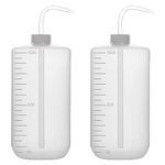 stonylab Chemical Wash Bottle, 2-Pack Plastic Safety Lab Squeeze Wash Bottle, LDPE with Narrow Mouth, 1000 ml (2 Pack)