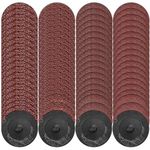 Akamino 200 Pcs 2 Inch Sanding Discs,36/40/60/100 Grit Mix Roll Lock Discs Set,Aluminum Oxide Coated Die Grinder Surface Conditioning Discs for Surface Prep Polish Burr Rust Paint Remova