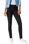 Roman Originals Jeggings for Women UK Jean Ladies Stretchy Trousers Denim Leggings High Waist Rise Pull On Skinny Straight Leg Cotton Pants Smart Casual - Black (31 inch) - Size 14