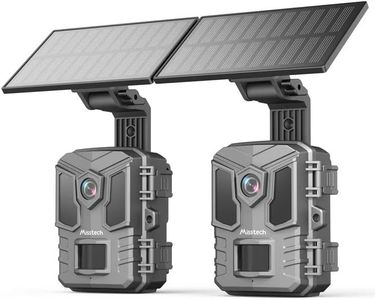 Misstech 4K UHD Solar Trail Camera, Outdoor Wildlife Cameras for Yard Monitoring, 0.1s Fast Motion-Activated to Record, 64MP/4K Clear Night Vision, No Monthly Fee, App Control, IP66, 32GB Micro SD