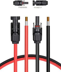 BougeRV 100Feet 10AWG Solar Extension Cable with Female and Male Connector with Extra Pair of Connectors Solar Panel Adaptor Kit Tool (100FT Red + 100FT Black)