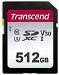 Transcend High Speed 512GB SDXC Memory Card for Digital Cameras/Photo Box/Everyday Recording & Video/Car Stereo Class 10 UHS-I U3 Video Speed Class V30 for 4K Ultra HD TS512GSDC300S