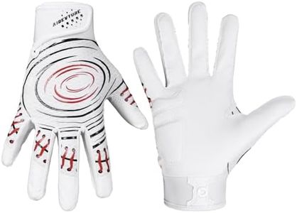 AIGEVTURE Baseball Bating Gloves Kids Youth Baseball Softball Batting Gloves Men Women White Kids M