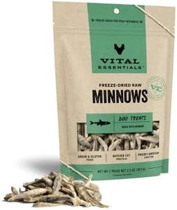 Vital Essentials Freeze Dried Raw Single Ingredient Dog Treats, Minnows, 2.5 oz