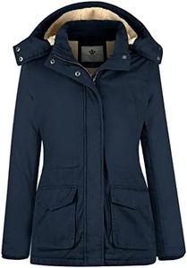 WenVen Women's Winter Heavyweight Warm Utility Fashion Parka Jacket (Navy, M)
