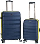 Rockland Melbourne Hardside Expandable Spinner Wheel Luggage, Navy, 2-Piece Set (20/28), Melbourne Hardside Expandable Spinner Wheel Luggage