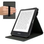 kwmobile Cover Compatible with Kobo Aura ONE - Case with Strap + Stand - Black