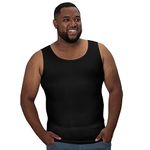 QORE LOGIQ Gynecomastia Compression Shirts for Men Tank Top Body Shaper, Fajas para Hombres, Mens Slimming Undershirt Belly Shirt Sleeveless L Black