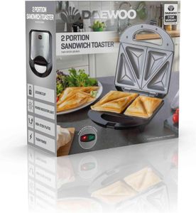 Daewoo Compact Sandwich Maker 750W – Non-Stick Toastie Press with Dual Indicator Lights