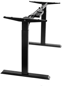 TechOrbits Electric Standing Desk Frame - Two Leg Motorized Stand Up Desk Base - Sit Stand Desk with Memory Settings and Telescopic Height Adjustment (Black)