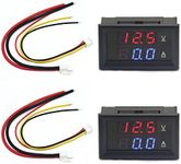 VooGenzek 2 PCS 0.28" LED Voltmeter Ammeter, Red and Blue Detector Voltage Current Meter Panel Amp Volt Gauge, DC 0-100V 10A for 12V / 24V Multimeter Amperage Meter Volt Amp Gauge Panel