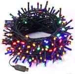 FULLBELL Christmas Lights, Indoor String Lights with 8 Flash Changing Modes, USB Power 72ft 200LED Wire Lights. (Updated Multi Color 200 LED, 66 Feets USB String Lights)