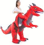 HSCTEK Inflatable Dragon Costume for Adult Men Women, Blow Up Ride On Dragon for Youth, Riding Halloween Rider, Red