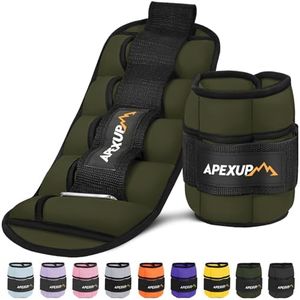 APEXUP 10lbs/Pair Adjustable Ankle Weights for Women and Men, Modularized Leg Weight Straps for Yoga, Walking, Running, Aerobics, Gym (Green)