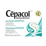 Cepacol Sensations Sore Throat and Blocked Nose, Sore Throat lozenges 16 count