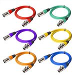 Homenique Set of 6 DMX 3.2ft/1.5 m, 3-Pin Signal XLR Connection DMX512 Stage Light Cable Male to Female for Moving Head Light Par Light (Wire Colour May Vary)