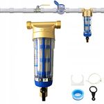 40 Micron Spin Down Sediment Water Filter, Reusable Sediment Water Filter External Threads Water Pre-Filter Sediment Filter for Well Water Hose Sediment Filter (3/4" Male Thread)