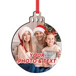 Personalized Christmas Ornaments 2024 with Photo, Custom Picture Name Hanging Ornament Keepsake Gift for Christmas Tree Decorations, Baby Shower, Engaged, Married, Family, Friends