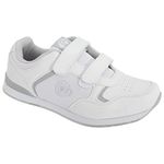 Dek Lady Skipper Touch Fastening Bowls Bowling Sport Shoes Trainers - White/Grey PU/Textile, Ladies UK 5 / EU 38