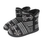 Mens Slipper Boots Knitted Thermal Winter Booties Slippers Women Soft Plush Fleece Lining Non-Slip Sole Warm Comfortable Memory Foam Men Black Boots House Shoes for Indoor Outdoor Cold Weather