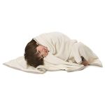 Baby Deedee Furry Blankie for Boys or Girls, Oversized Luxury Toddler Blanket, Ivory 47" x 47"