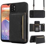 Dswteny Phone Case for ZTE ZMAX 11/Z6251 Wallet Cover with Crossbody Shoulder Strap and Leather Credit Card Holder Pocket Slim Stand Cell Accessories Mobile Flip Purse ZTE Z6251 Girls Women Black