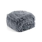 Bedsure Waterproof Dog Blankets Small - Long Faux Fur Dog Bed Blankets Washable for Puppy Dogs, Calming Cat Blanket for Bed Couch Protector, Fluffy Pet Throw Blanket, 60x80cm, Grey